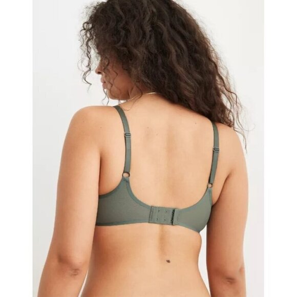 Smoothez Aerie Mesh Unlined Bra Royal Palm Size 40D NWT - Picture 2 of 8